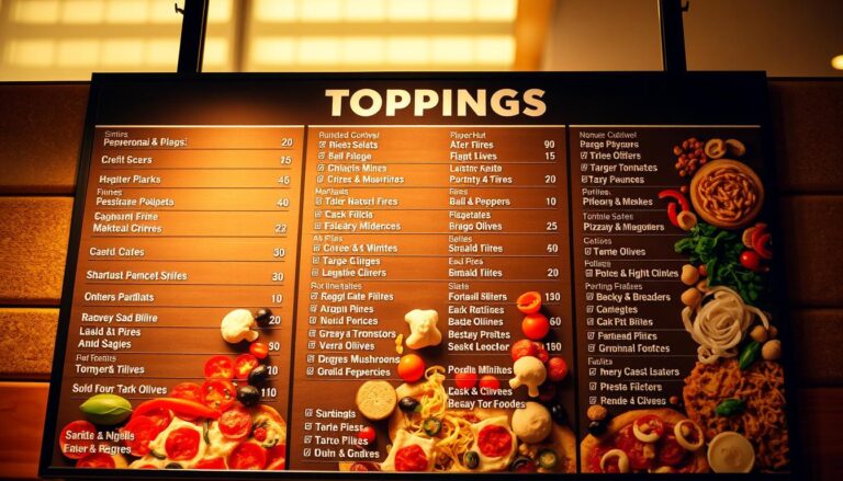 pizza hut toppings menu