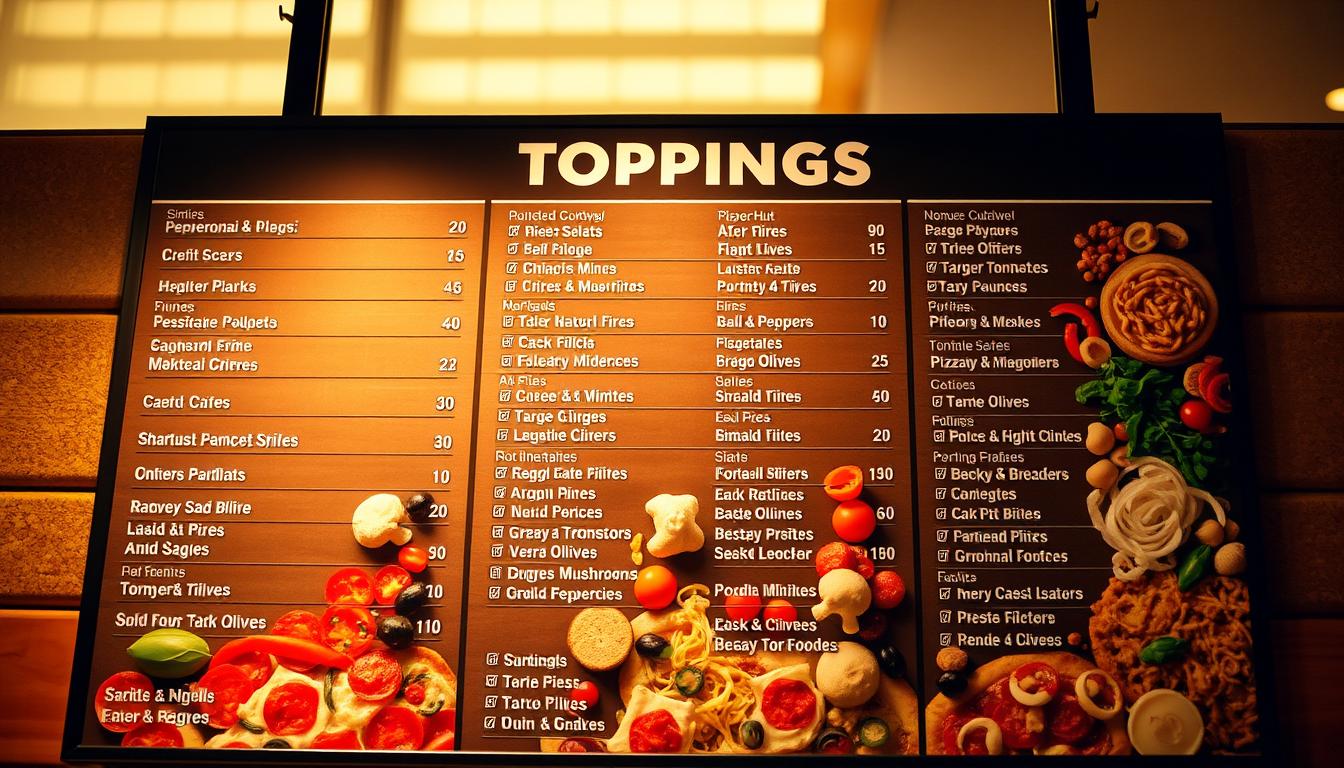 pizza hut toppings menu